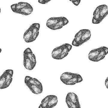 Seamless pattern butcher meat sketch hand drawn Stock Illustration