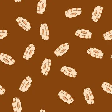 Seamless pattern butter biscuit cookie cartoon vector Illustrazione stock