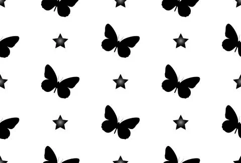 Seamless pattern with butterflies. Abstract background with butterflies. star Stock Illustration
