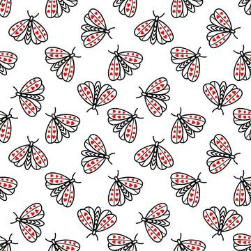 Seamless pattern with butterflies and moths 스톡 일러스트