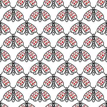 Seamless pattern with butterflies and moths 스톡 일러스트