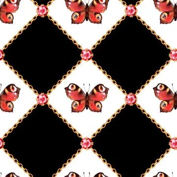 Seamless pattern with butterflies. Artistic background. Stock-Illustration