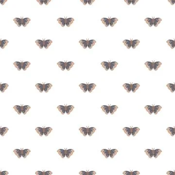 Seamless pattern with butterflies creating a decorative wallpaper Stock Illustration