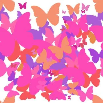 Seamless pattern butterflies design Stock Illustration