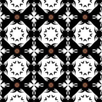 Seamless pattern with butterflies in the form of a circle Illustrazione stock