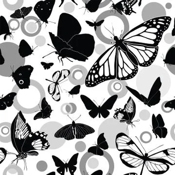 Seamless pattern with butterflies Stock Illustration