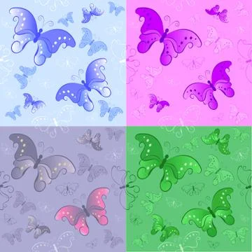 Seamless pattern from butterflies Stock Illustration