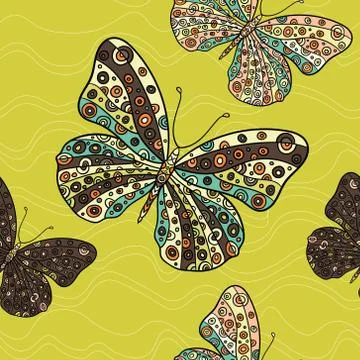 Seamless pattern with butterflies. Stock-Illustration