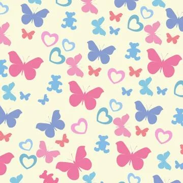 Seamless pattern with butterflies Stock Illustration