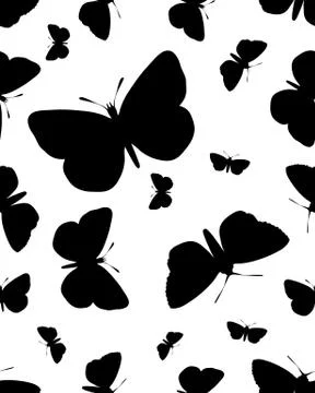Seamless pattern of butterflies Stock Illustration