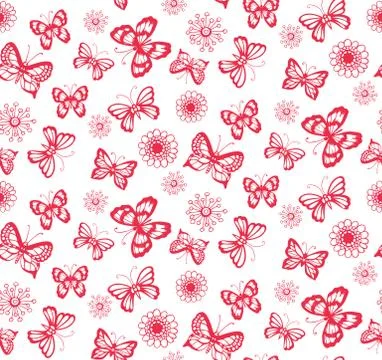 Seamless pattern with butterflies Stock Illustration