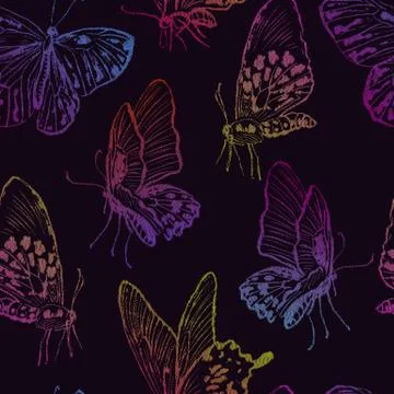 Seamless pattern with butterflies Stock Illustration