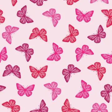 Seamless pattern with butterflies Stock Illustration