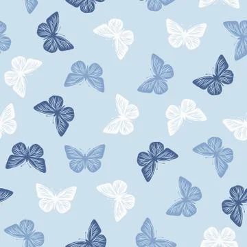 Seamless pattern with butterflies Stock Illustration