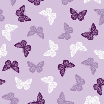 Seamless pattern with butterflies Stock Illustration
