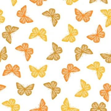 Seamless pattern with butterflies Stock Illustration