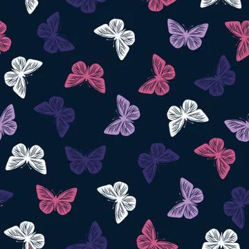 Seamless pattern with butterflies Illustrazione stock