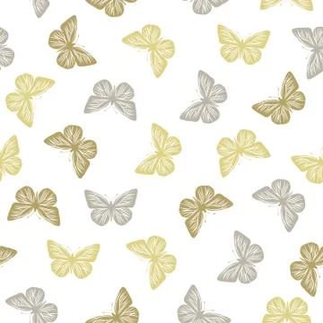 Seamless pattern with butterflies Stock Illustration