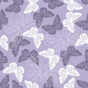 Seamless pattern with butterflies Stock Illustration