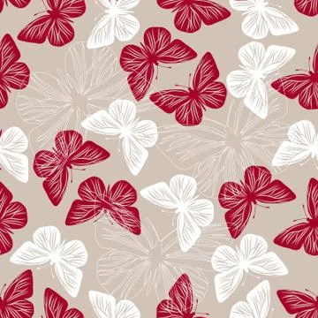 Seamless pattern with butterflies Stock Illustration