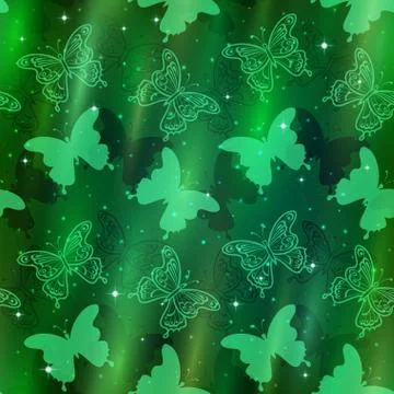 Seamless Pattern, Butterflies Stock Illustration