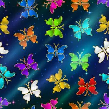 Seamless Pattern, Butterflies Illustrazione stock