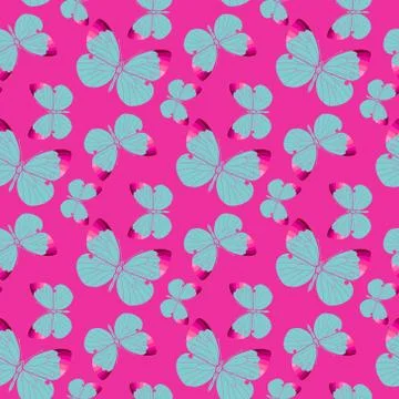Seamless pattern with butterflies. 스톡 일러스트
