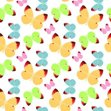 Seamless pattern with butterflies. Stock Illustration