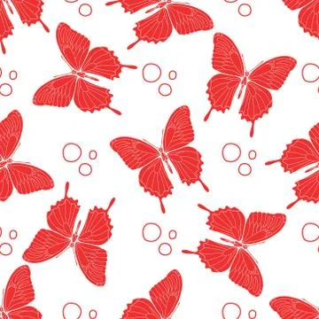 Seamless pattern with butterflies. Illustrazione stock