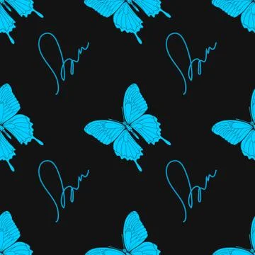 Seamless pattern with butterflies. Stock Illustration