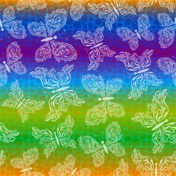 Seamless Pattern, Butterflies Stock-Illustration