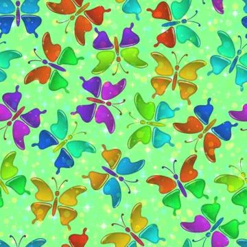 Seamless Pattern, Butterflies Illustrazione stock