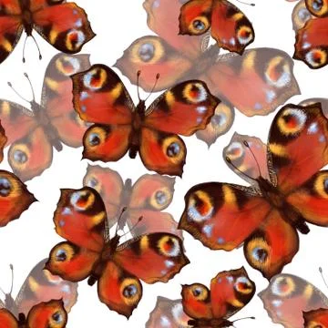 Seamless pattern with butterflies Stock Illustration