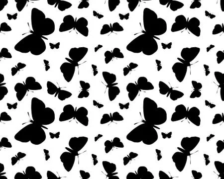 Seamless pattern with butterflies Stock Illustration