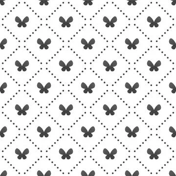 Seamless Pattern with Butterflies Stock Illustration