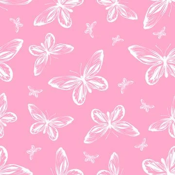 Seamless pattern with butterflies. Stock Illustration