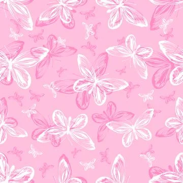 Seamless pattern with butterflies. Stock Illustration