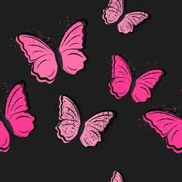 Seamless pattern with butterflies. Illustrazione stock