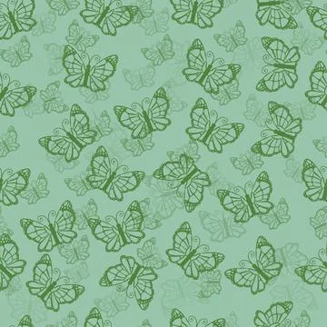 Seamless pattern of butterflies Stock Illustration