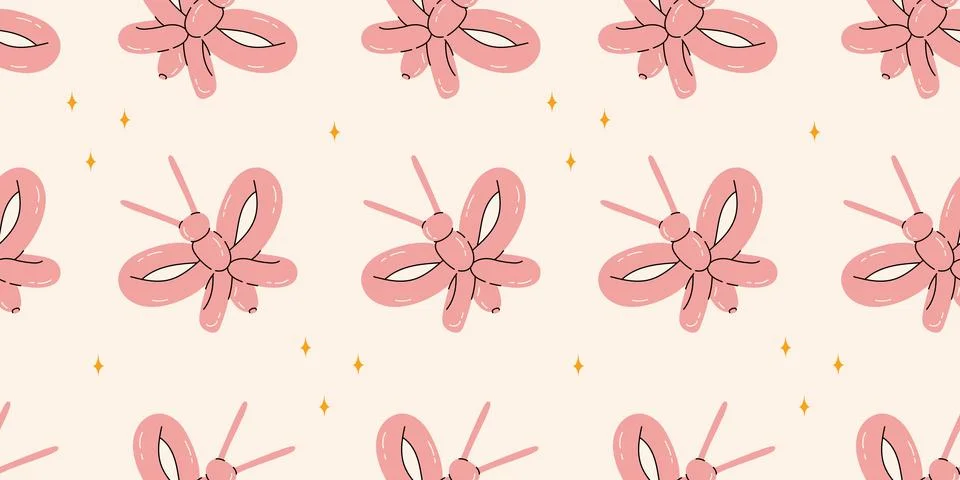 Seamless pattern with butterfly balloons イラスト素材