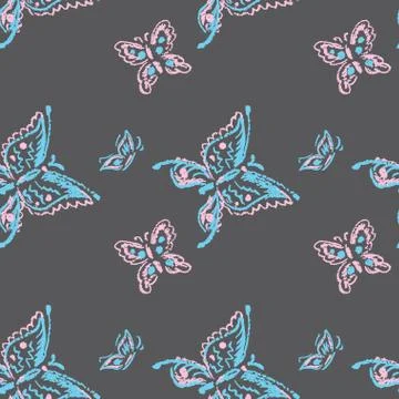 Seamless pattern  butterfly. Stock Illustration