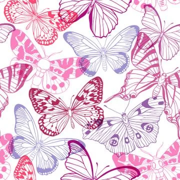 Seamless pattern with butterfly Stock Illustration