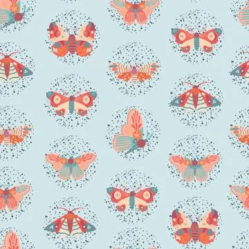 Seamless Pattern with butterfly in vector Stock Illustration