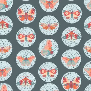 Seamless Pattern with butterfly in vector Stock Illustration