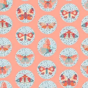 Seamless Pattern with butterfly in vector Stock Illustration