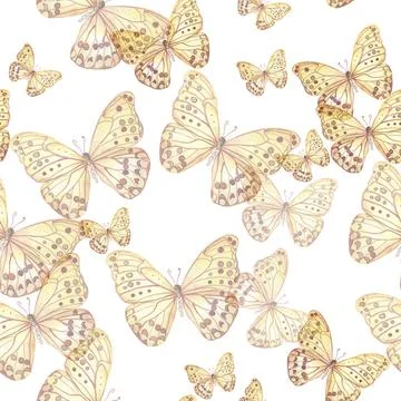 Seamless pattern with butterflyes. Stock Illustration