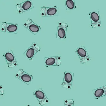 Seamless pattern button microwave oven cartoon vector Stock Illustration