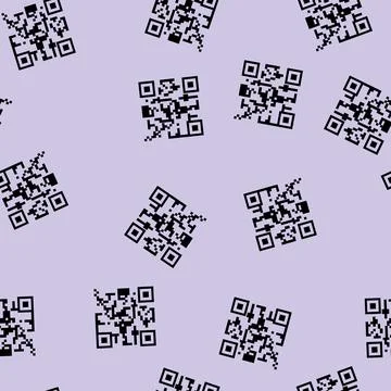 Seamless pattern buttons qr code label cartoon vector Stock Illustration