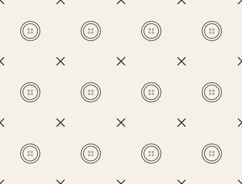 Seamless pattern with buttons, vector, tailoring Stock Illustration