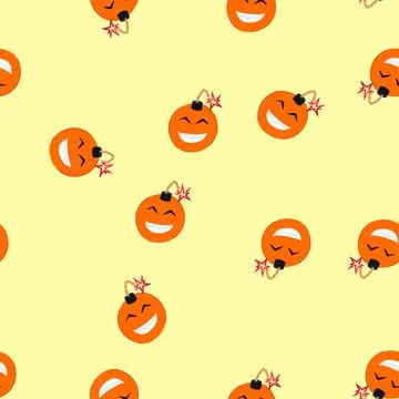 Seamless pattern c4 bomb character cartoon vector イラスト素材